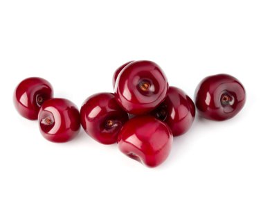 Beyaz arka plan kesme izole tatlı olgun kiraz