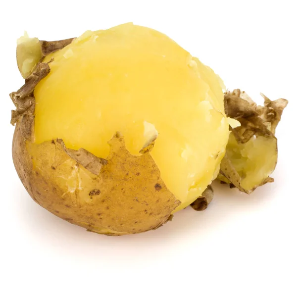 Один вареный очищенный картофель изолирован на белом фоне вырезки — стоковое фото