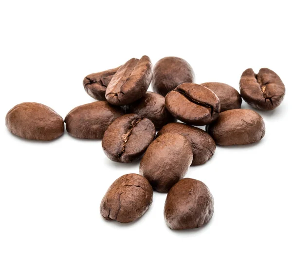 Roasted coffee beans isolated in white background cutout — Stock Photo, Image