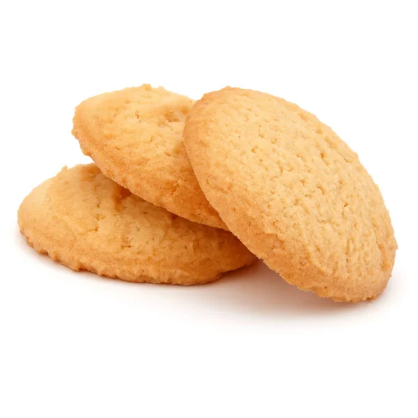 Gestapelde Korte Gebakje Cookies Geïsoleerd Witte Achtergrond — Stockfoto