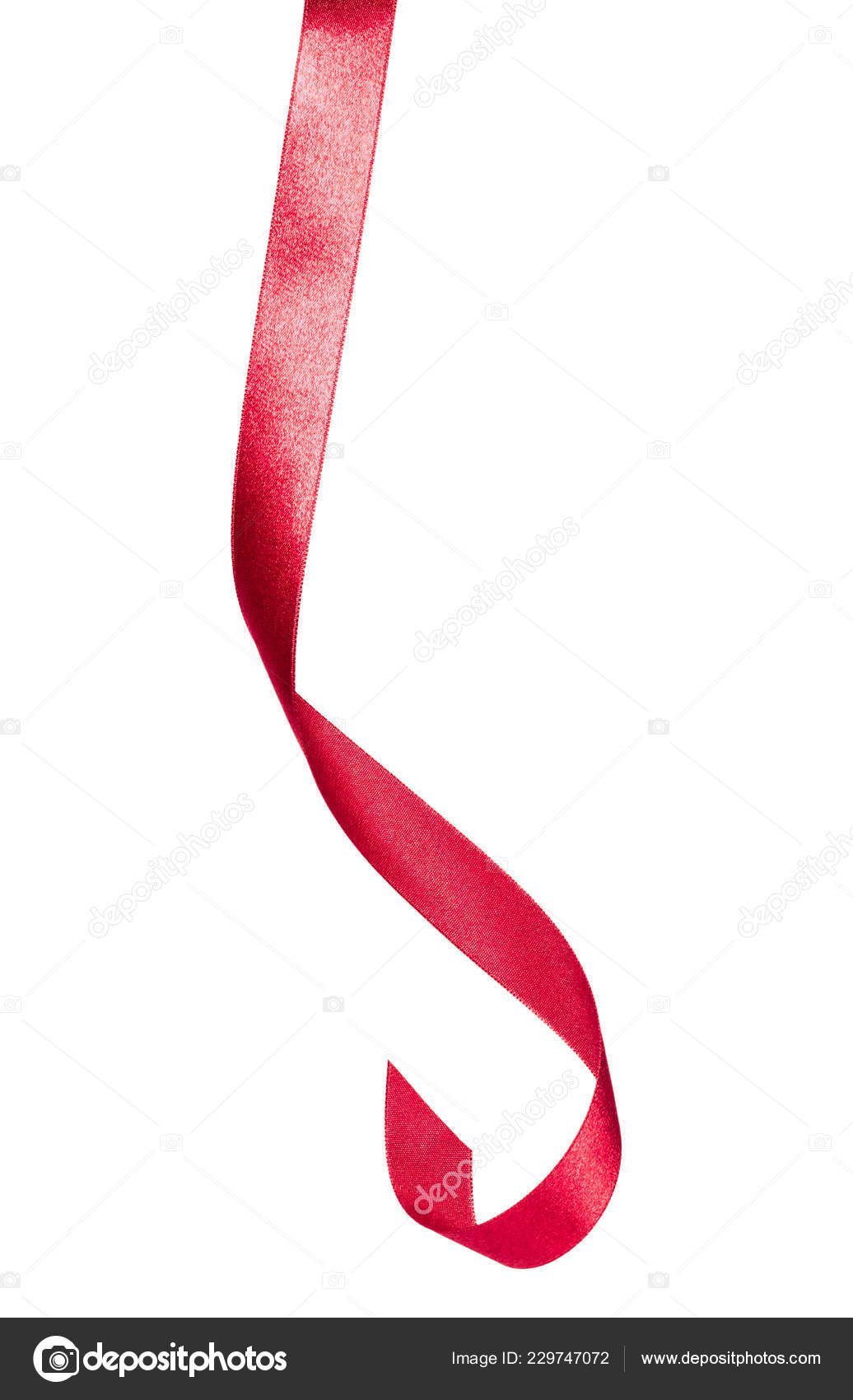 Colorful Red And White Ribbons Isolated On White Stock Photo