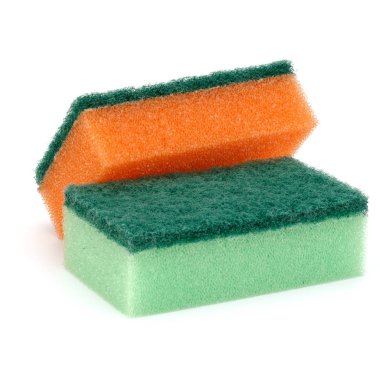 Beyaz arka plan kesme izole yığılmış süngerler