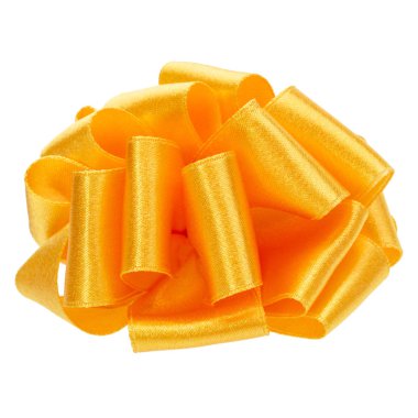 Yuvarlak şerit yay beyaz arka plan üzerinde izole sarı renkte parlak saten kapatın. Yay görüntü dekorasyon için.