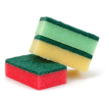 Beyaz arka plan kesme izole yığılmış süngerler