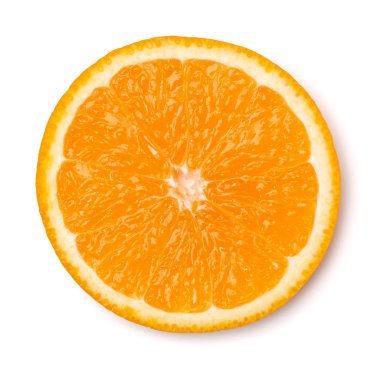 Turuncu meyve dilim beyaz arka plan closeup izole. Gıda arka plan. Düz yatıyordu, en iyi görünümü.