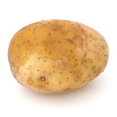 Beyaz arka plan üzerinde kesme izole yeni patates yumru