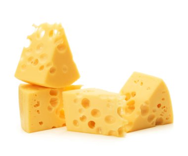 Beyaz arka plan kesme izole peynir blok