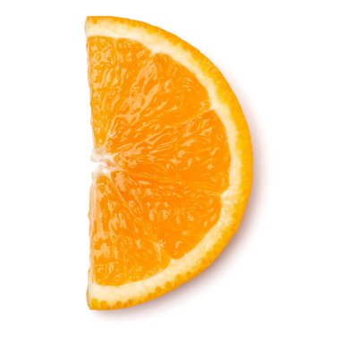 Turuncu meyve dilim beyaz arka plan closeup izole. Gıda arka plan. Düz yatıyordu, en iyi görünümü.