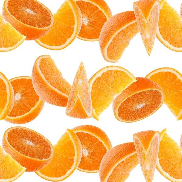 Orange Segments Isolated White Background Food Background — Stock Photo, Image