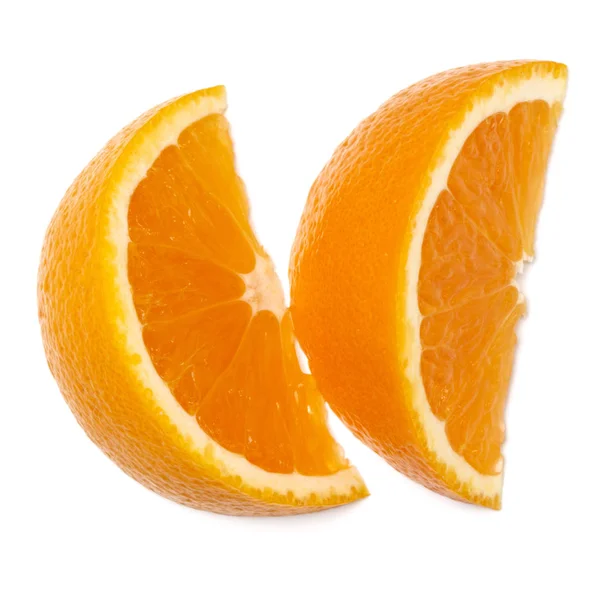 Rebanada Fruta Naranja Aislada Sobre Fondo Blanco Cerca Fondo Alimenticio —  Fotos de Stock