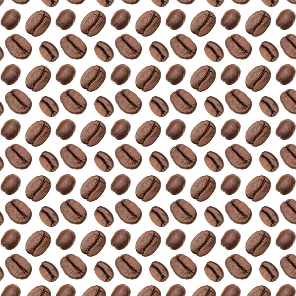 Coffee Beans Background Isolated White Food Concept Coffee Beans Pattern — Stock Photo, Image