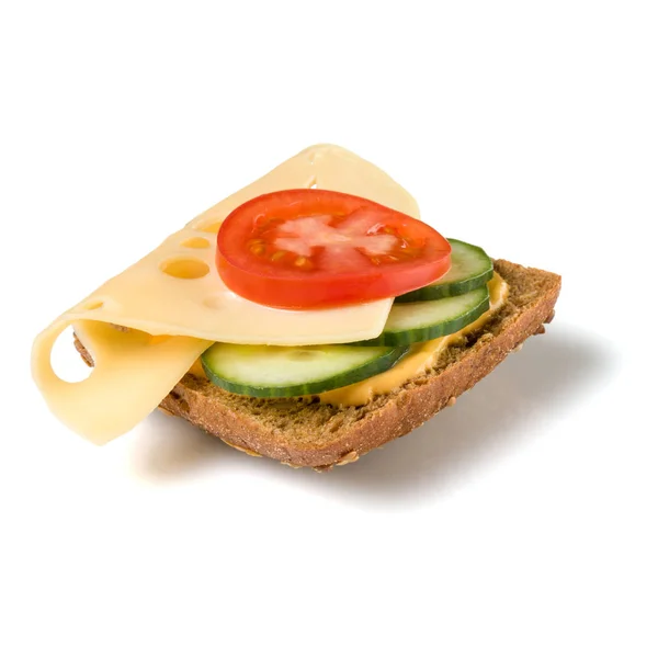 Crostini Sandwich Face Ouverte Isolé Sur Fond Blanc Gros Plan — Photo