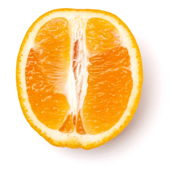 Moitié Des Fruits Orange Isolés Sur Fond Blanc Gros Plan — Photo