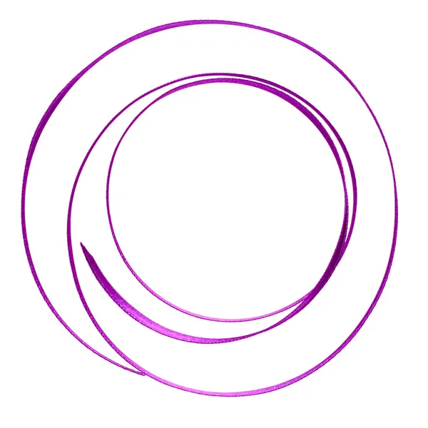 在白色背景上查出的淡紫色闪亮缎带近距离 装饰设计用丝带图像 — 图库照片