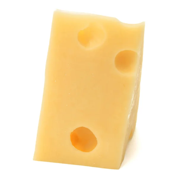 Cubetti Formaggio Blocco Formaggio Isolato Sfondo Bianco Ritaglio — Foto Stock