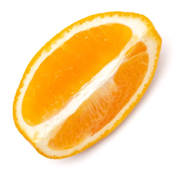 Orange Frukt Skiva Isolerad Vit Bakgrund Närbild Mat Bakgrund Platt — Stockfoto