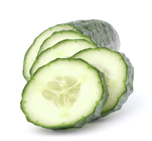 Cucumber Slices Isolated White Background Cutout — Stock Photo, Image
