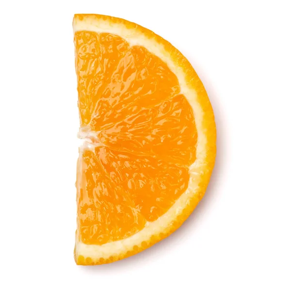 Oranje Fruit Segment Geïsoleerd Een Witte Achtergrond Close Voedsel Achtergrond — Stockfoto