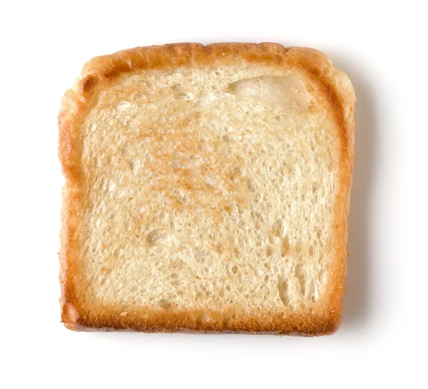 Toast Slice Isolated White Background Close Top View — Stock Photo, Image