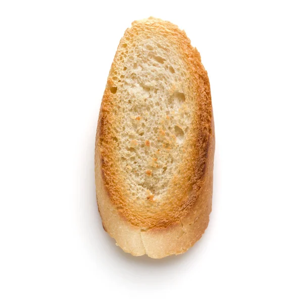 Geroosterd Stokbrood Segment Geïsoleerd Een Witte Achtergrond Close Toast Crouton — Stockfoto