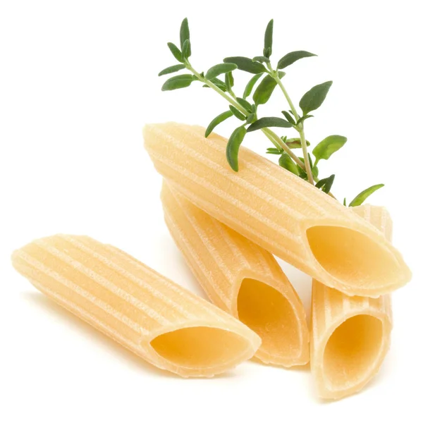 Italiensk Pasta Isolerad Vit Bakgrund Pennoni Penne Rigate — Stockfoto