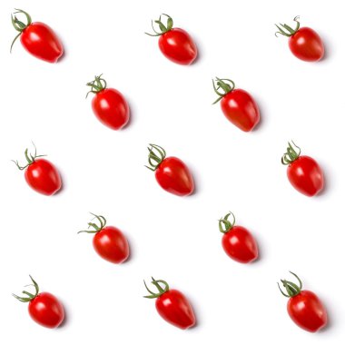 Beyaz arka plan üzerinde izole domates yemek desen.