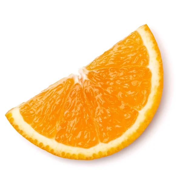 Rebanada Fruta Naranja Aislada Sobre Fondo Blanco — Foto de Stock