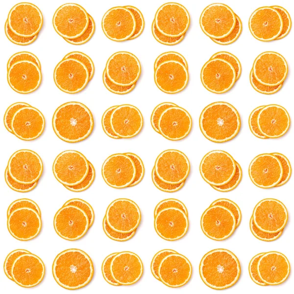 Seamless Pattern Orange Fruit Slices Isolated White Background — Stock Photo, Image
