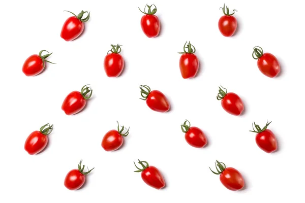 Food Pattern Cherry Tomatoes Isolated White Background — Stock Photo, Image