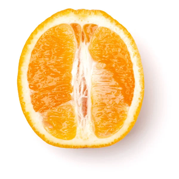 Mitad Fruta Naranja Aislada Sobre Fondo Blanco — Foto de Stock