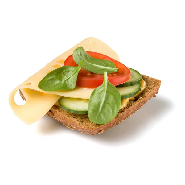 Beyaz Arka Plan Üzerinde Izole Açık Yüzlü Sandviç Crostini — Stok fotoğraf