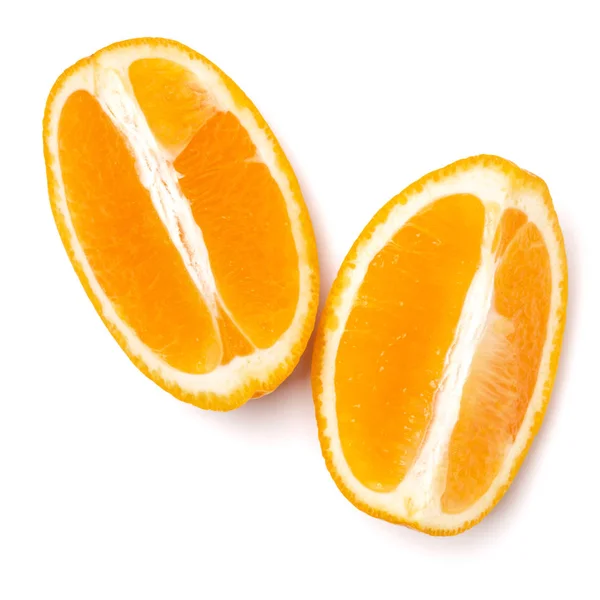 Fatias Frutas Laranja Isoladas Fundo Branco — Fotografia de Stock