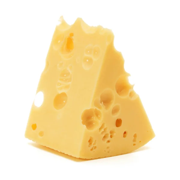 Beyaz Arka Plan Üzerinde Izole Peynir Blok — Stok fotoğraf