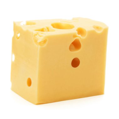 Beyaz arka plan kesme izole peynir blok