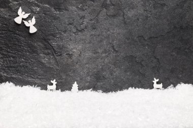 Noel tebrik kartı. Noel şenlikli arka plan. Yeni yıl sembolü. Noel hikaye Tema. Festival arka plan kopya alanı ile.