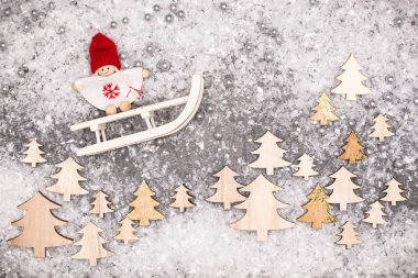 Noel tebrik kartı. Noel şenlikli arka plan. Yeni yıl sembolü. Çocuklar tema oyun.