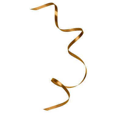 Beyaz arka plan üzerinde izole kahverengi renkte parlak saten kurdele kapatın. Dekorasyon için kurdele resmi.