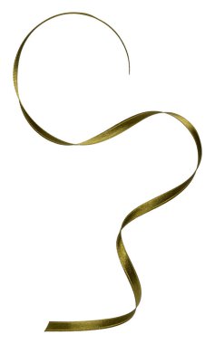 Beyaz arka plan üzerinde izole yeşil renkte parlak saten kurdele. Dekorasyon için kurdele resmi.