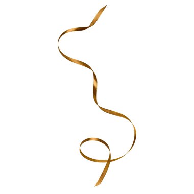 Beyaz arka plan üzerinde izole kahverengi renkte parlak saten kurdele kapatın. Dekorasyon için kurdele resmi.