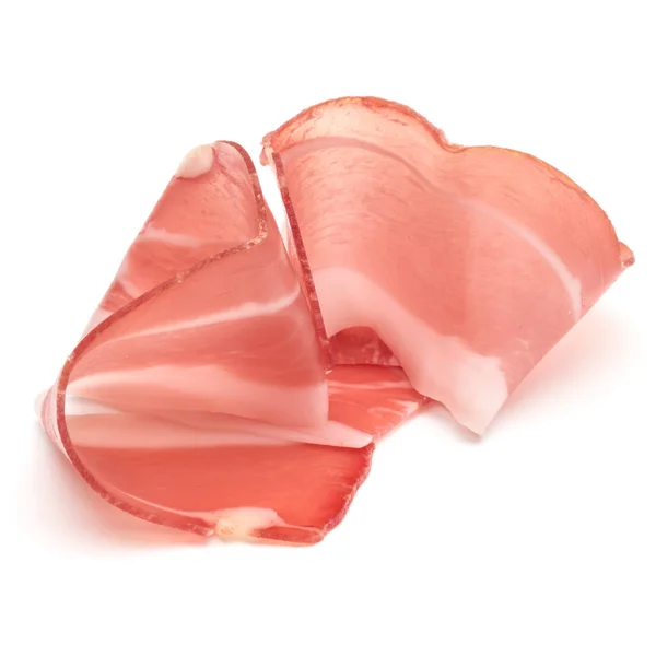 Italian Prosciutto Crudo Jamon Raw Ham Isolated White Background — Stock Photo, Image