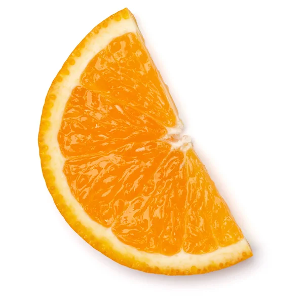 Orangenfruchtscheibe Isoliert Auf Weißem Hintergrund Nahaufnahme Lebensmittel Hintergrund Flache Lage — Stockfoto