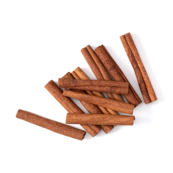 Cinnamon Sticks Isolated White Background Closeup Canella Spice Aromatic Condiment — Stock Photo, Image