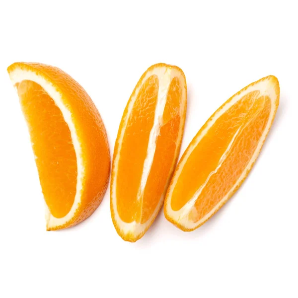Orange Fruit Slice Diisolasi Pada Background Closeup Putih Makanan Latar — Stok Foto