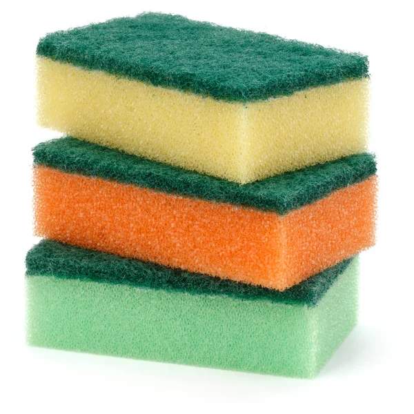 Stacked Sponges Isolated White Background Cutout — Stock Photo, Image