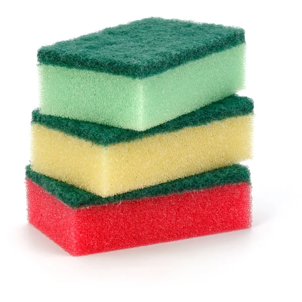 Stacked Sponges Isolated White Background Cutout — Stock Photo, Image