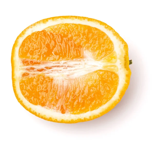 Moitié Des Fruits Orange Isolés Sur Fond Blanc Gros Plan — Photo