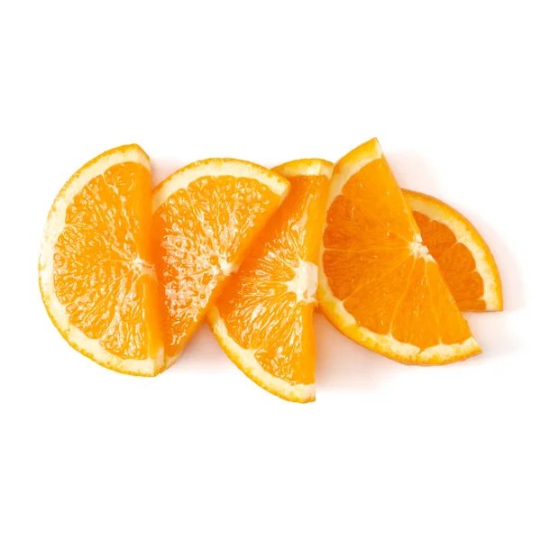 Orange Fruit Slice Isolated White Background Closeup Food Background Flat — Stock Photo, Image