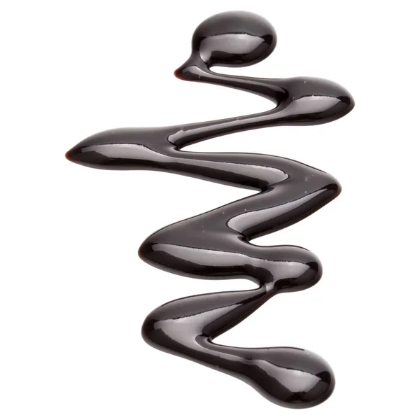 Csokoládé Szirup Csepp Izolált Fehér Alapon — Stock Fotó