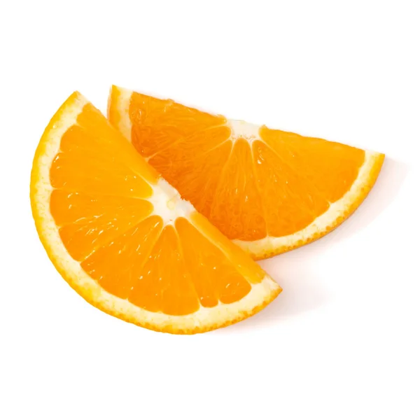 Oranje Fruit Segment Geïsoleerd Een Witte Achtergrond Close Voedsel Achtergrond — Stockfoto