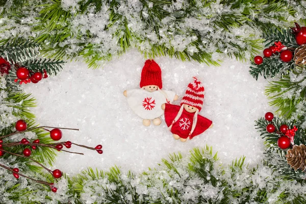 Tarjeta Felicitación Navideña Frontera Navidad Con Espacio Para Copias Fondo —  Fotos de Stock